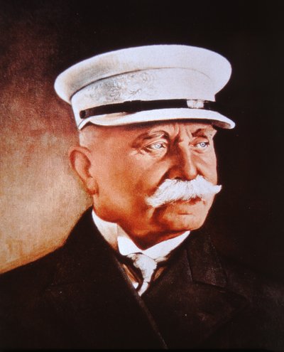 Ferdinand grev von Zeppelin (farge litho) av German School