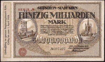 Femti milliarder markseddel, 1923 av German School