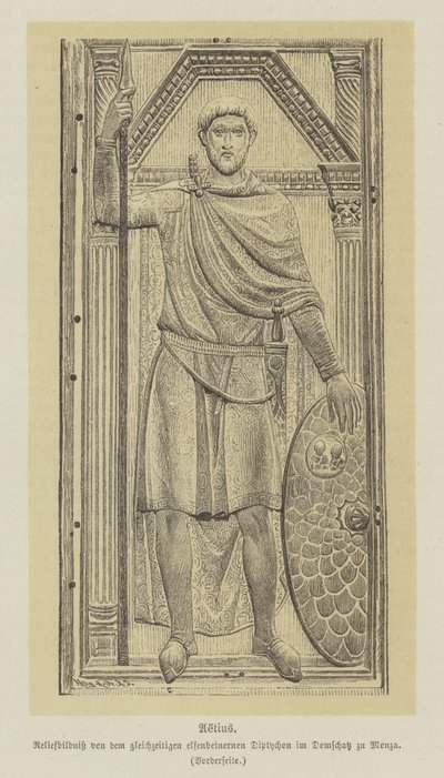Flavius ​​​​Aetius, romersk general (gravering) av German School
