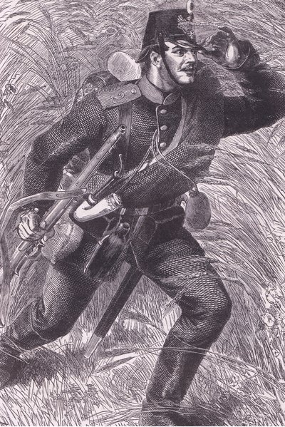 Forward, Cassells historie om krigen mellom Frankrike og Tyskland utgitt av Cassell and Company Limited, ca. 1890 (litho) av German School