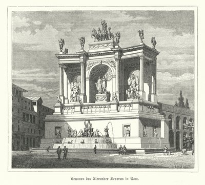 Fontenen til Alexander Severus, det gamle Roma (gravering) av German School