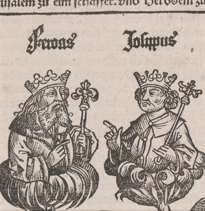 Fragment av illustrasjon fra Nürnberg-krøniken av German School