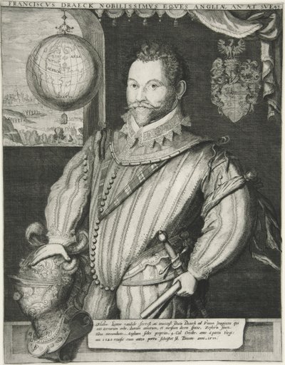 Francis Drake, pub. 1800-tallet (gravering) av German School