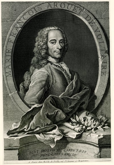 Francois Marie Arouet av Voltaire av German School