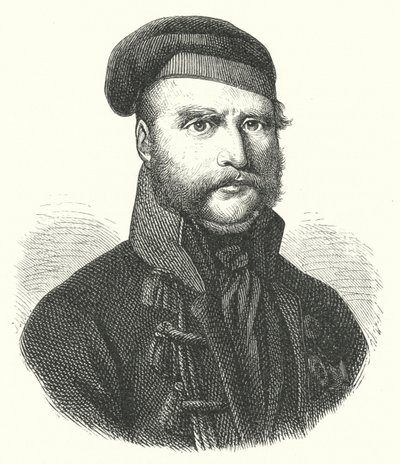 Frederick William, hertug av Brunswick-Wolfenbuttel, tysk soldat som ledet Black Brunswickers mot franskmennene under deres okkupasjon av Tyskland i Napoleonskrigene (gravering) av German School
