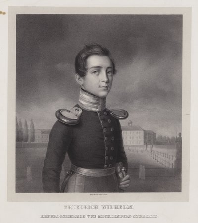 Frederick William, arvelig storhertug av Mecklenburg-Strelitz (litho) av German School