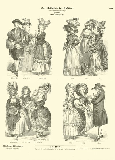 Franske kostymer, 1700-tallet av German School