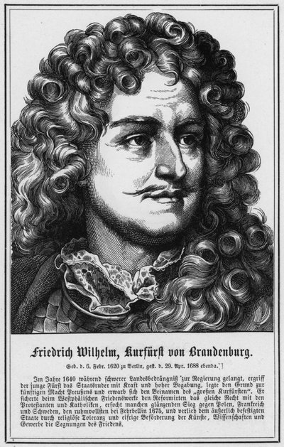 Friedrich Wilhelm, kurfyrst av Brandenburg (gravering) av German School