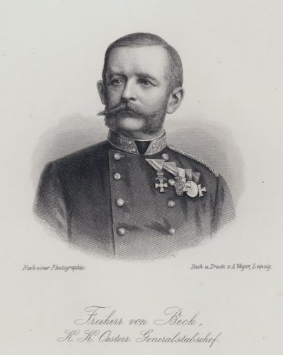 Friedrich von Beck-Rzikowsky , østerriksk general (gravering) av German School