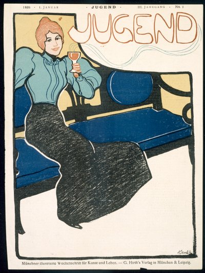 Forside av Jugend Magazine, januar 1898 av German School