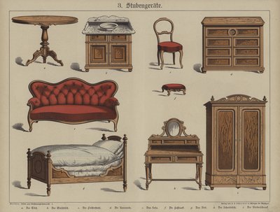 Møbler (farge litho) av German School