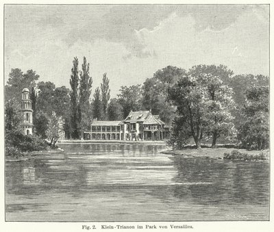 Hagedesign: Petit Trianon, Versailles, Frankrike (gravering) av German School