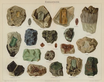 Edelstener (farge litho) av German School