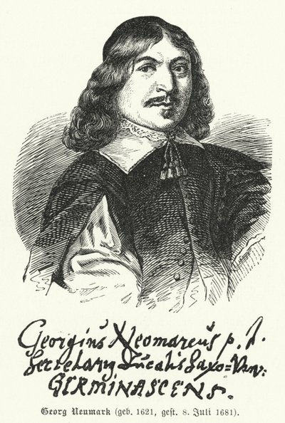 Georg Neumark , tysk poet og komponist av salmer (gravering) av German School