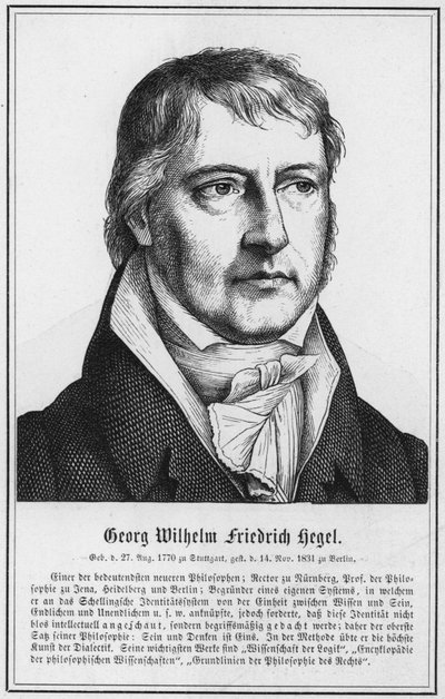 Georg Wilhelm Friedrich Hegel (gravering) av German School
