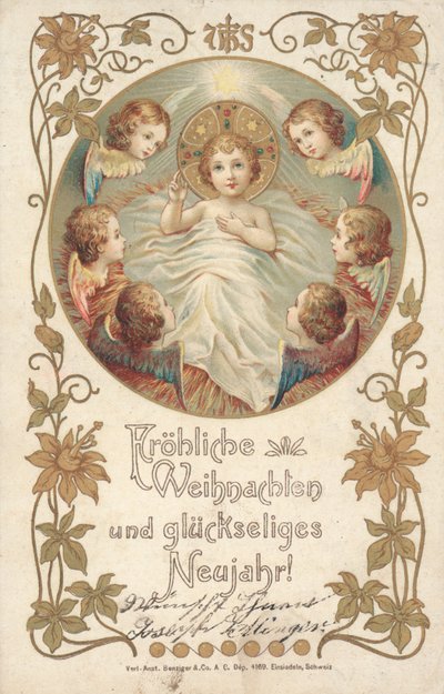 Tysk julekort (farge litho) av German School