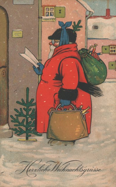 Tysk julekort (farge litho) av German School
