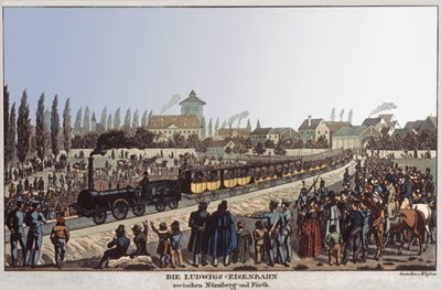 tyske jernbaner. ca. 1830–1840 (gravering) av German School
