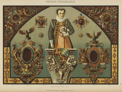 Tysk renessanse, polykromt plastverk (farge litho) av German School