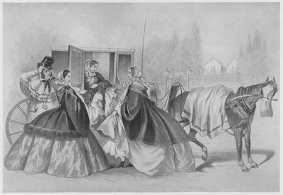 Tysk tegneserie om mote for krinolin (litho) av German School