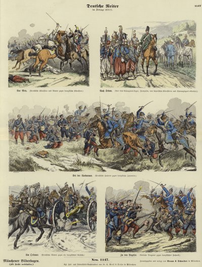 Tysk kavaleri fra den fransk-prøyssiske krigen, 1870-1871 av German School