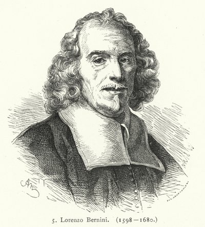 Gian Lorenzo Bernini , italiensk barokkskulptør og arkitekt (gravering) av German School