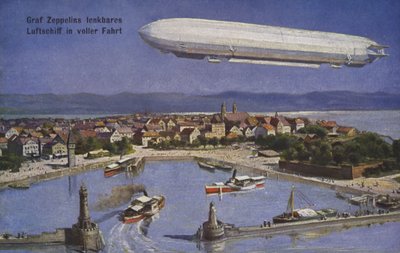 Graf Ferdinand von Zeppelins luftskip på flukt av German School