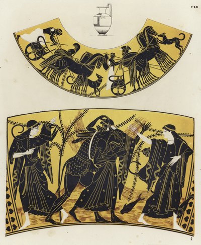 Gresk vasemaleri (farge litho) av German School