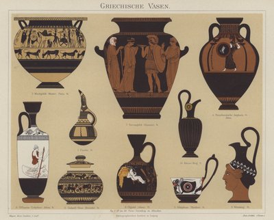 Greske vaser (farge litho) av German School