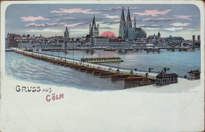 Gratulasjonskort fra Köln, før 1900 av German School