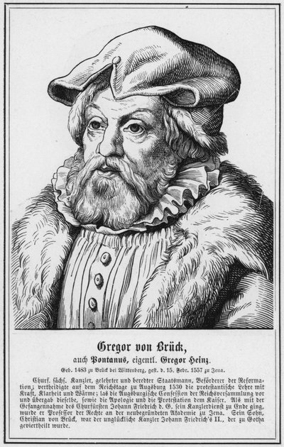 Gregor von Bruck, også Bontanus, faktisk Gregor Heinz (gravering) av German School