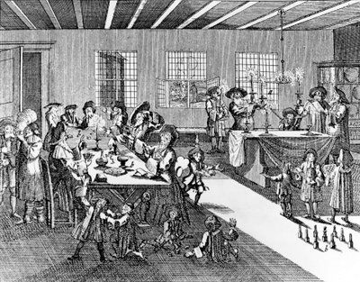 Hanukkah av Georg Puschner fra Kirchners jødiske seremoni, 1726 av German School
