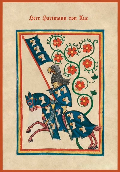 Hartmann von Aue, middelaldersk sangbok (vellum) av German School