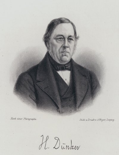Heinrich Duentzer , tysk filolog og litteraturhistoriker (gravering) av German School