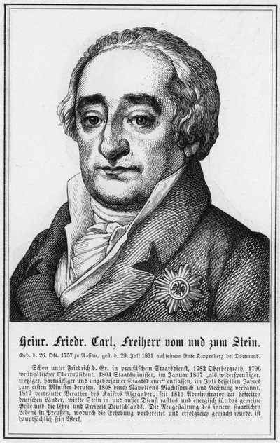 Heinrich Friedrich Carl, Freiherr von und zum Stein (gravering) av German School