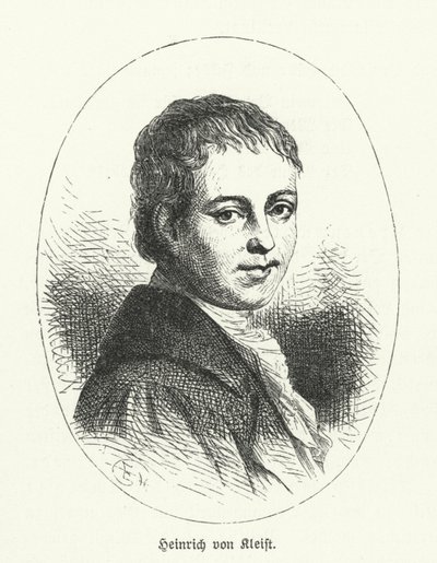 Heinrich von Kleist , tysk poet, dramatiker, romanforfatter og novelleforfatter (litho) av German School