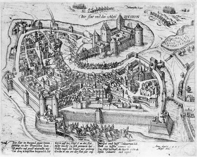 Henri IV (1553-1610) på vei inn i Dijon, etter hans seier ved Fontaine-Francaise over spansk, 5. juni 1595 av German School
