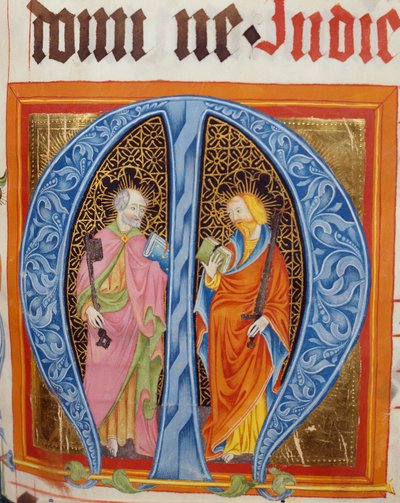 Historikert innledende M med de hellige Peter og Paul, fra Gradualen til Friedrich Zollner av Langenzenn, 1439-42 av German School
