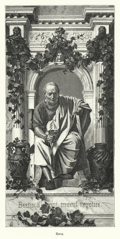 Horace, romersk poet (gravering) av German School