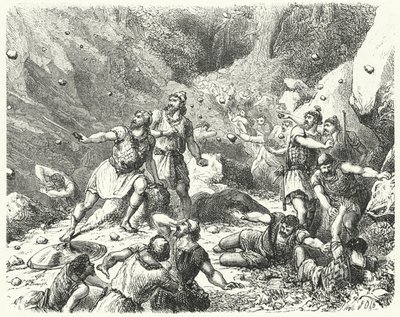 Fiendtlig mottakelse for fønikerne ved Tarsus (gravering) av German School