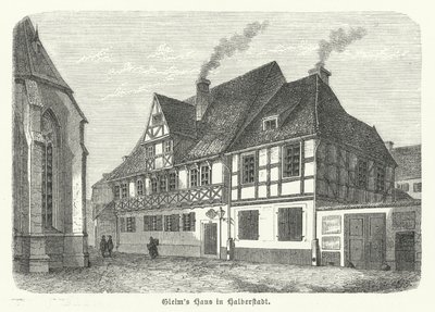 Huset til poeten Johann Wilhelm Ludwig Gleim, Halberstadt, Tyskland (gravering) av German School