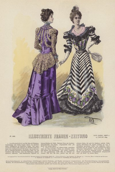 Illustrasjon for Illustrirte Frauen-Zeitung (farge litho) av German School