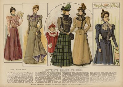 Illustrasjon for Illustrirte Frauen-Zeitung (farge litho) av German School