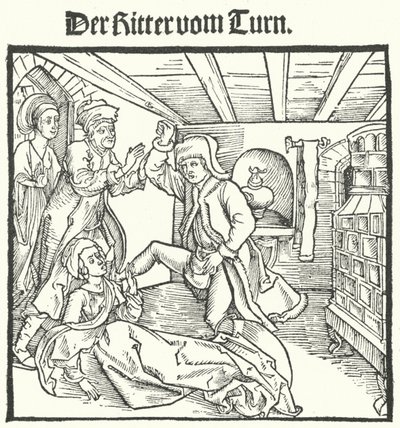 Illustrasjon fra The Book of the Knight of the Tower av Geoffroy IV de la Tour Landry (gravering) av German School