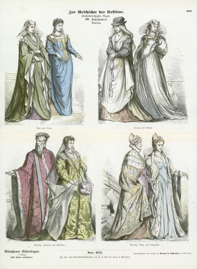 Italienske kostymer, 1500-tallet av German School