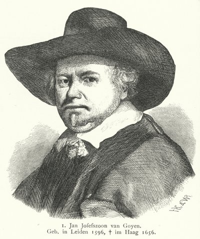 Jan van Goyen , maler fra den nederlandske gullalderen (gravering) av German School