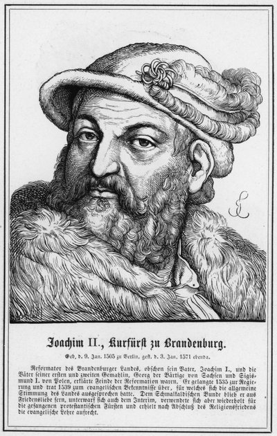 Joachim II, kurfyrst av Brandenburg (gravering) av German School