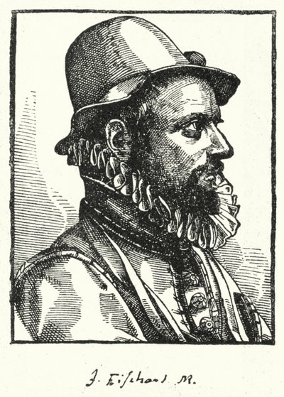 Johann Baptist Fischart , tysk satiriker (gravering) av German School