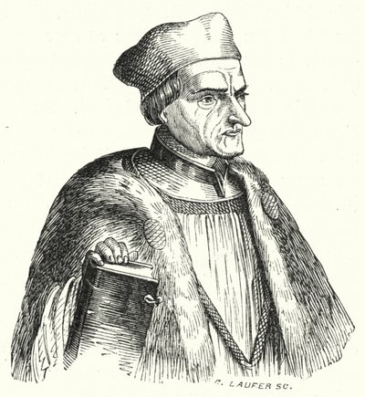 Johann Geiler von Kaisersberg , sveitsisk prest og teolog (gravering) av German School