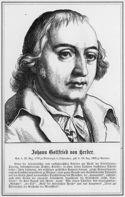 Johann Gottfried von Herder (gravering) av German School